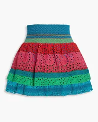 Alice + Olivia Alice Olivia - Bethie tiered broderie anglaise cotton mini skirt - Multicolor Multicolor