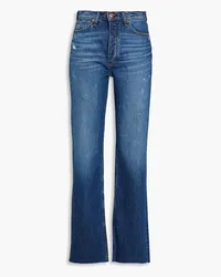 Rag & Bone Distressed faded high-rise straight-leg jeans - Blue Blue