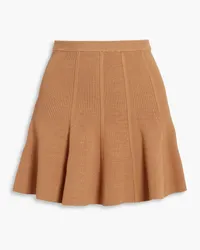 Dion Lee Fluted ribbed-knit mini skirt - Brown Brown