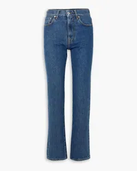 J.W.Anderson Embroidered high-rise straight-leg jeans - Blue Blue