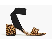 Leopard-print calf-hair sandals - Animal print