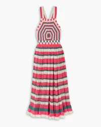 Ulla Johnson Paz striped crochet-knit cotton maxi dress - Pink Pink