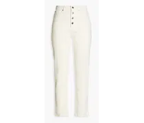 Amber high-rise straight-leg jeans - White