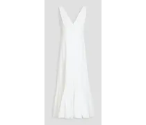 Broderie anglaise cotton-blend midi dress - White