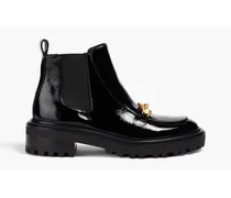 Jessa embellished patent-leather Chelsea boots - Black