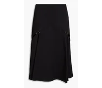 Cutout embellished satin-crepe skirt - Black