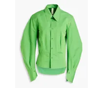 Lumy cotton and silk-blend poplin shirt - Green