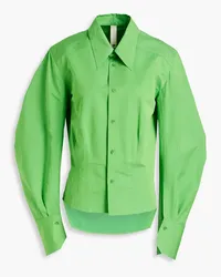 Petar Petrov Lumy cotton and silk-blend poplin shirt - Green Green