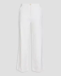 Claudie Pierlot Linen-blend twill wide-leg pants - White White