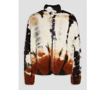 Tie-dyed cotton-fleece jacket - Brown