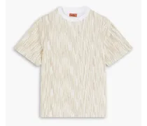 Space-dyed wool-blend T-shirt - Neutral