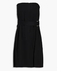 Victoria Beckham Strapless belted canvas mini dress - Black Black