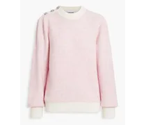 Crystal-embellished jacquard-knit sweater - Pink