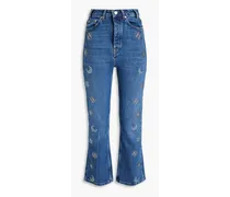 Studded high-rise flared jeans - Blue