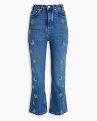 Maje Studded high-rise flared jeans - Blue Blue