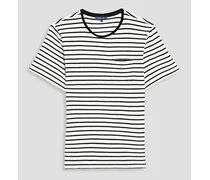 Striped cotton-terry T-shirt - White