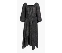 Laure linen-blend gauze midi dress - Black