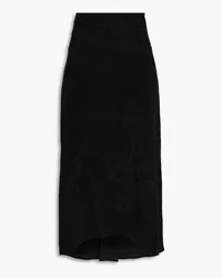 James Perse Crushed-velvet midi skirt - Black Black