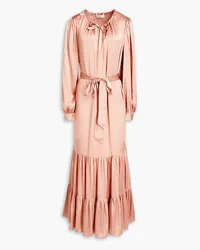 Les Héroïnes by Vanessa Cocchiaro The Pattie gathered satin-crepe midi dress - Pink Pink