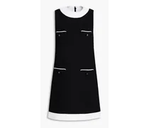 Button-embellished crepe mini dress - Black