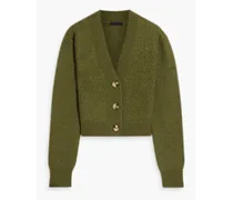 Cropped knitted cardigan - Green