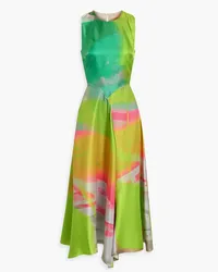 Roksanda Ilincic Zenobia printed silk-satin midi dress - Green Green