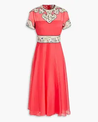 RED Valentino Embroidered crepon midi dress - Orange Orange