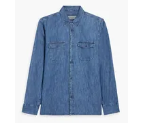 Amar cotton-chambray shirt - Blue