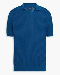 Frescobol Carioca Rino pointelle-knit cotton polo shirt - Blue Blue