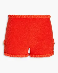 Moschino Cotton-blend bouclé-tweed shorts - Orange Orange