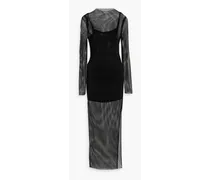 Anjanie beaded fishnet maxi dress - Black
