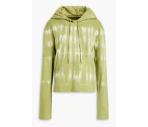 Tie-dyed cotton-fleece hoodie - Green