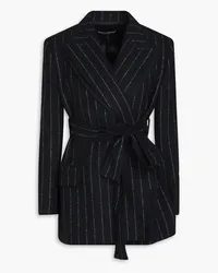 Dolce & Gabbana Wrap-effect pinstriped felt jacket - Blue Blue