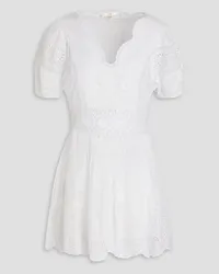 LoveShackFancy Valente scalloped broderie anglaise mini dress - White White