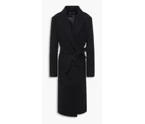 Neil belted wool-blend felt coat - Black
