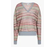 Crochet-knit sweater - Purple