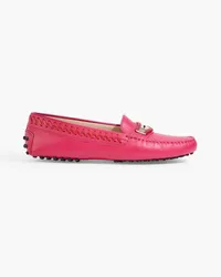 TOD'S Whipstitched leather loafers - Purple Purple