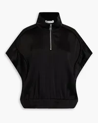 J.W.Anderson Satin half-zip top - Black Black