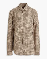 TOD'S Printed cotton and linen-blend shirt - Neutral Neutral