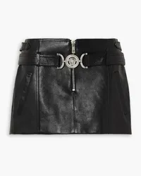 Versace Belted leather mini skirt - Black Black