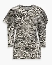 Proenza Schouler Zebra-print slub cotton-jersey top - Animal print Animal