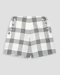 Lisa Marie Fernandez Checked cotton and linen-blend shorts - White White