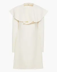 Valentino Garavani Cutout ruffled wool-crepe mini dress - White White