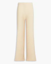 Ulla Johnson Mathilda ribbed cotton-blend flared pants - Neutral Neutral