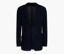 Wool and cotton-blend piqué blazer - Blue