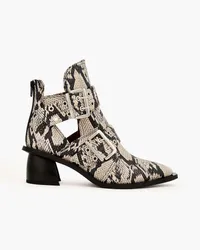 Ganni Faux snake-effect leather ankle boots - Animal print Animal