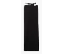 Embellished cutout jersey maxi skirt - Black