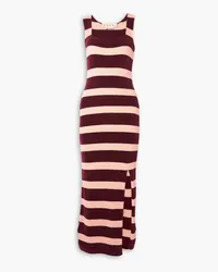 Marni Striped chenille midi dress - Burgundy Burgundy