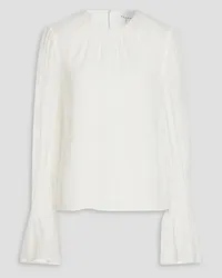 Frame Denim Gathered silk-chiffon blouse - White White