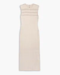 Lafayette148 Boone striped crepe-satin midi dress - Neutral Neutral